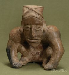Pre-Columbian Seated Male Pottery Figure